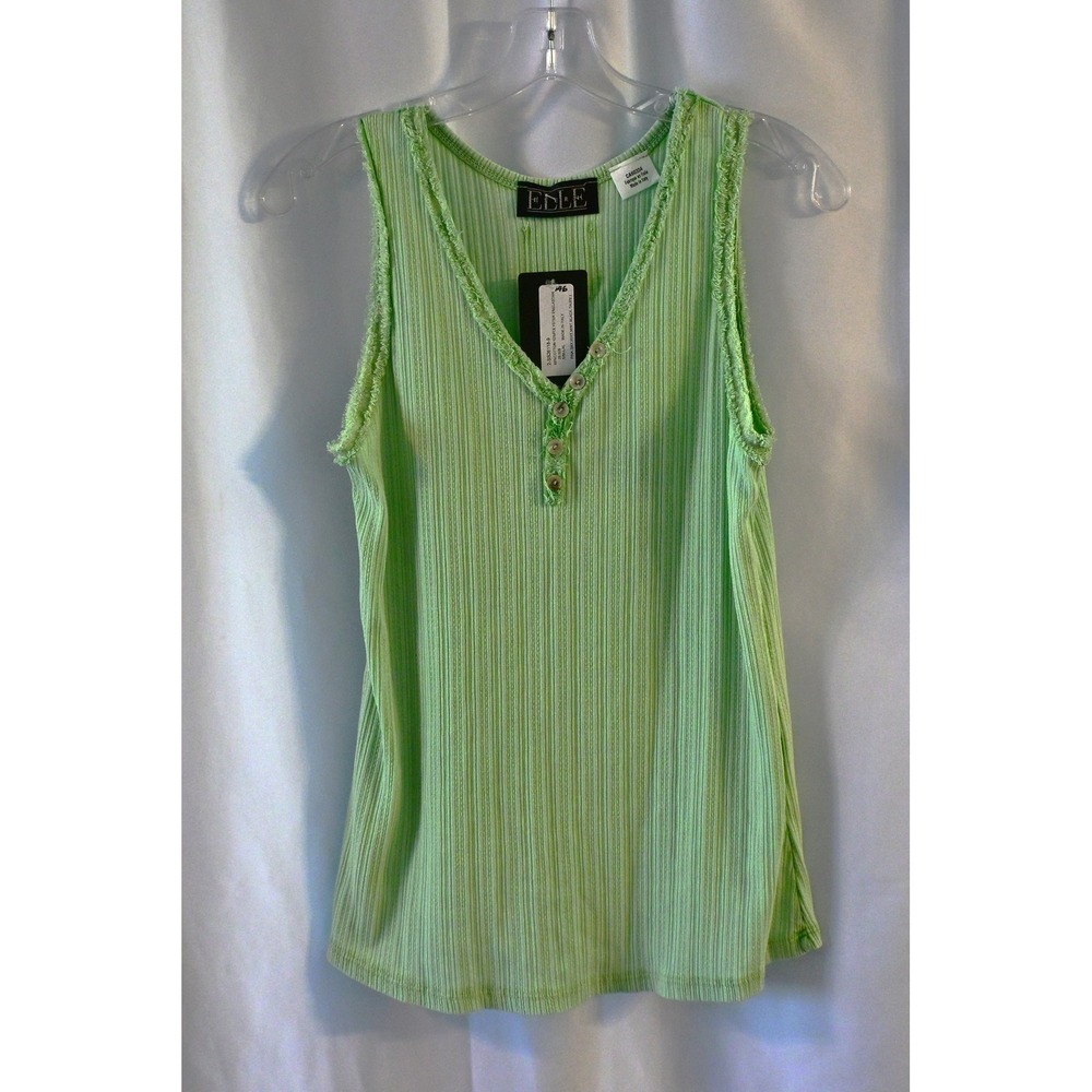 Elle Ribbed Henley Tank Top - Picture 2 of 7